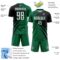 Custom Kelly Green White-Black Diagonal Streamline Color Block Swirl Curve Lines Sublimation Soccer Uniform Jersey