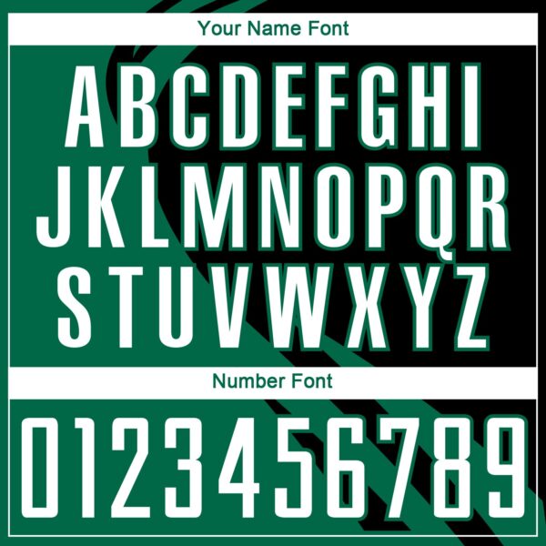 Custom Kelly Green White-Black Diagonal Streamline Color Block Swirl Curve Lines Sublimation Soccer Uniform Jersey