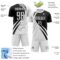 Custom White Black Diagonal Streamline Color Block Swirl Curve Lines Sublimation Soccer Uniform Jersey