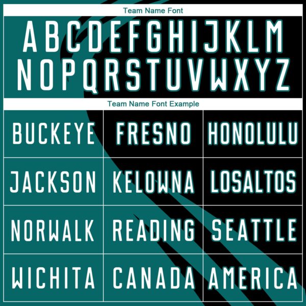 Custom Teal White-Black Diagonal Streamline Color Block Swirl Curve Lines Sublimation Soccer Uniform Jersey