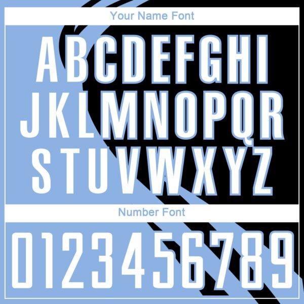 Custom Light Blue White-Black Diagonal Streamline Color Block Swirl Curve Lines Sublimation Soccer Uniform Jersey