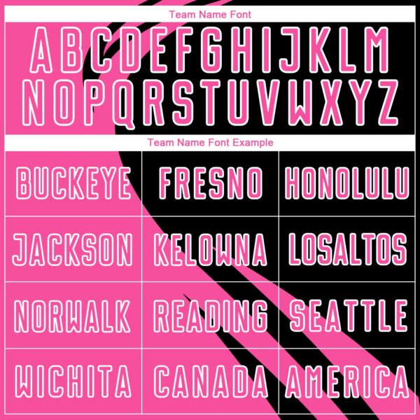 Custom Pink Black-White Diagonal Streamline Color Block Swirl Curve Lines Sublimation Soccer Uniform Jersey