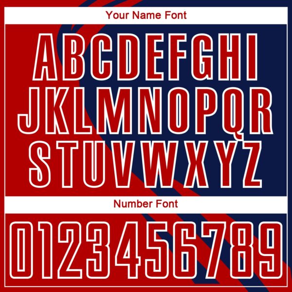 Custom Red Navy-White Diagonal Streamline Color Block Swirl Curve Lines Sublimation Soccer Uniform Jersey