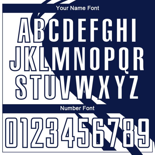 Custom White Navy Diagonal Streamline Color Block Swirl Curve Lines Sublimation Soccer Uniform Jersey