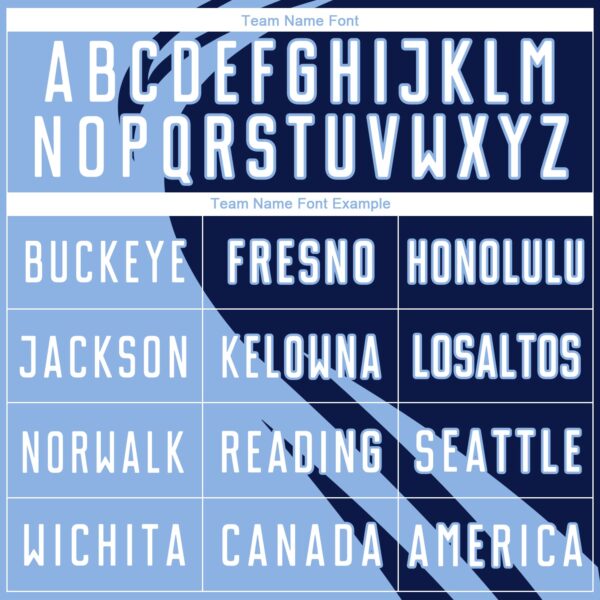 Custom Light Blue White-Navy Diagonal Streamline Color Block Swirl Curve Lines Sublimation Soccer Uniform Jersey