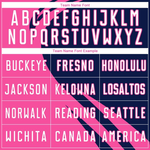 Custom Pink White-Navy Diagonal Streamline Color Block Swirl Curve Lines Sublimation Soccer Uniform Jersey