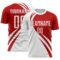 Custom White Navy Diagonal Streamline Color Block Swirl Curve Lines Sublimation Soccer Uniform Jersey