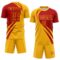 Custom Navy Red Diagonal Streamline Color Block Swirl Curve Lines Sublimation Soccer Uniform Jersey