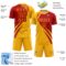 Custom Navy Red Diagonal Streamline Color Block Swirl Curve Lines Sublimation Soccer Uniform Jersey