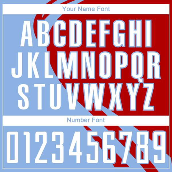 Custom Light Blue White-Red Diagonal Streamline Color Block Swirl Curve Lines Sublimation Soccer Uniform Jersey