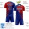 Custom Royal Red-White Diagonal Streamline Color Block Swirl Curve Lines Sublimation Soccer Uniform Jersey