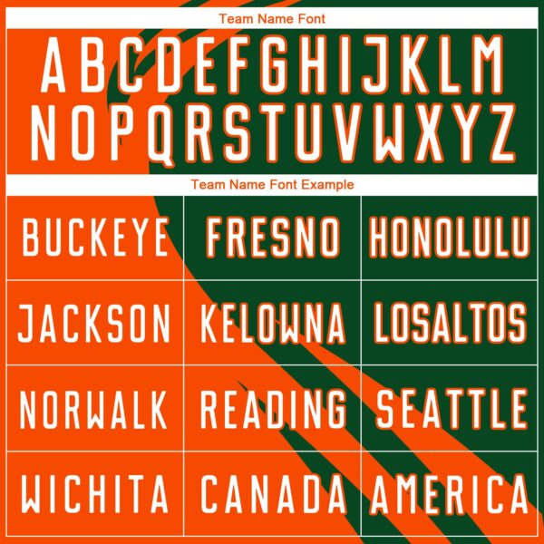 Custom Orange White-Green Diagonal Streamline Color Block Swirl Curve Lines Sublimation Soccer Uniform Jersey