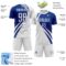 Custom White Royal Diagonal Streamline Color Block Swirl Curve Lines Sublimation Soccer Uniform Jersey