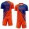 Custom Orange Royal Diagonal Streamline Color Block Swirl Curve Lines Sublimation Soccer Uniform Jersey