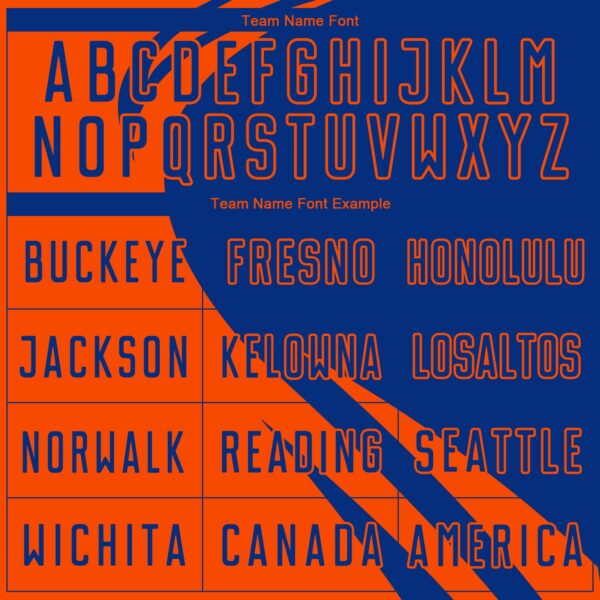 Custom Orange Royal Diagonal Streamline Color Block Swirl Curve Lines Sublimation Soccer Uniform Jersey