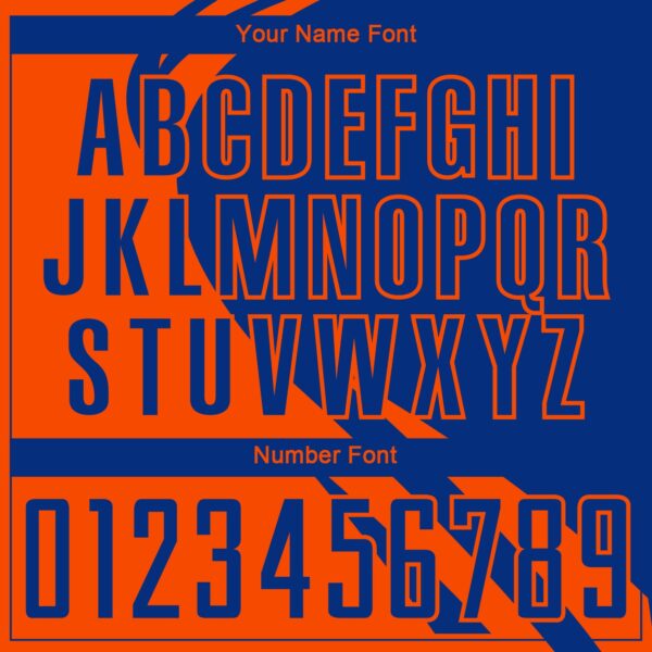 Custom Orange Royal Diagonal Streamline Color Block Swirl Curve Lines Sublimation Soccer Uniform Jersey