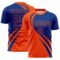 Custom Orange Royal Diagonal Streamline Color Block Swirl Curve Lines Sublimation Soccer Uniform Jersey