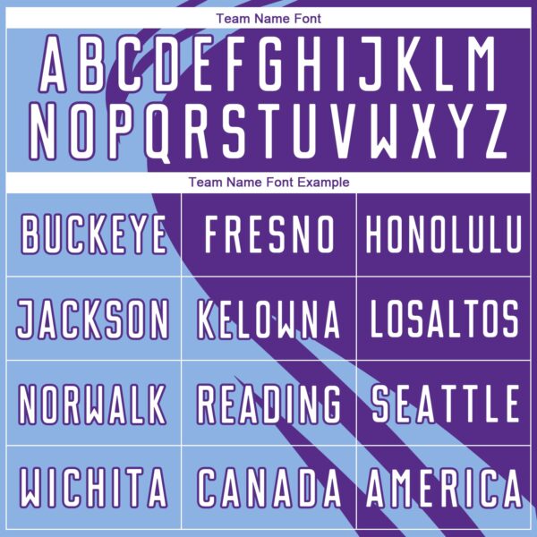 Custom Light Blue White-Purple Diagonal Streamline Color Block Swirl Curve Lines Sublimation Soccer Uniform Jersey