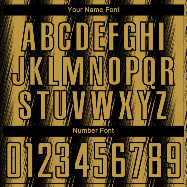 Custom Black Old Gold Vertical Brush Stroke Stripes Sublimation Soccer Uniform Jersey