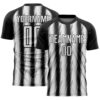 Custom Black White Vertical Brush Stroke Stripes Sublimation Soccer Uniform Jersey