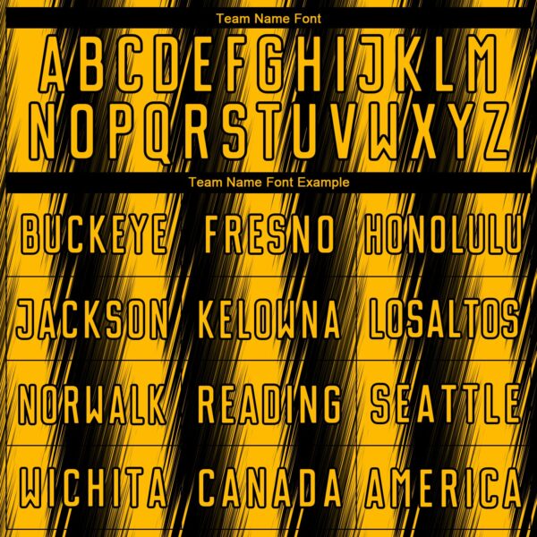 Custom Black Gold Vertical Brush Stroke Stripes Sublimation Soccer Uniform Jersey