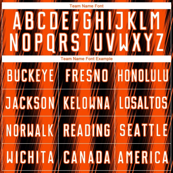 Custom Black White-Orange Vertical Brush Stroke Stripes Sublimation Soccer Uniform Jersey