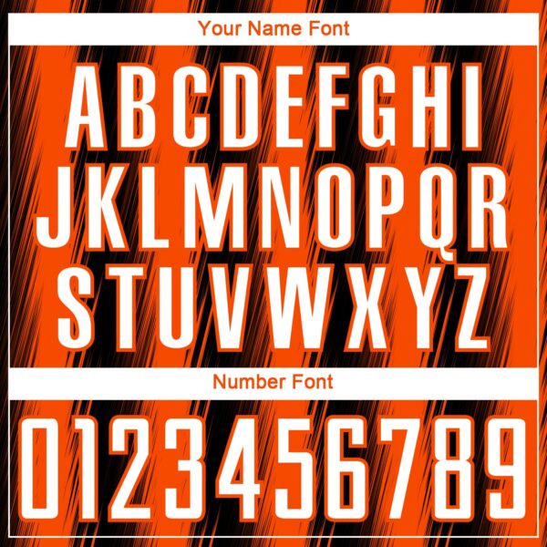 Custom Black White-Orange Vertical Brush Stroke Stripes Sublimation Soccer Uniform Jersey