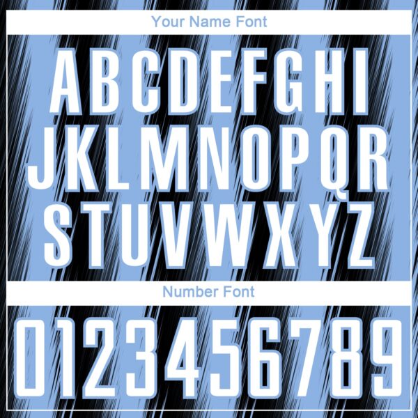 Custom Black White-Light Blue Vertical Brush Stroke Stripes Sublimation Soccer Uniform Jersey