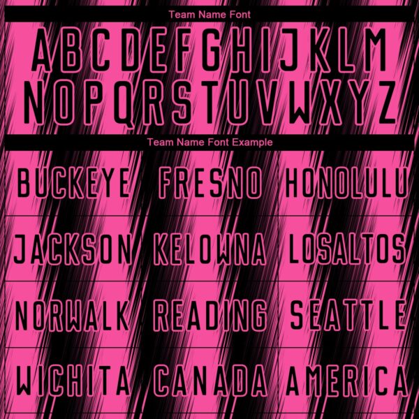 Custom Black Pink Vertical Brush Stroke Stripes Sublimation Soccer Uniform Jersey