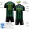 Custom Black Kelly Green-Gold Vertical Brush Stroke Stripes Sublimation Soccer Uniform Jersey