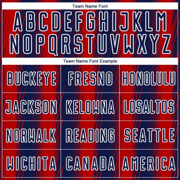 Custom Navy Red-White Vertical Brush Stroke Stripes Sublimation Soccer Uniform Jersey