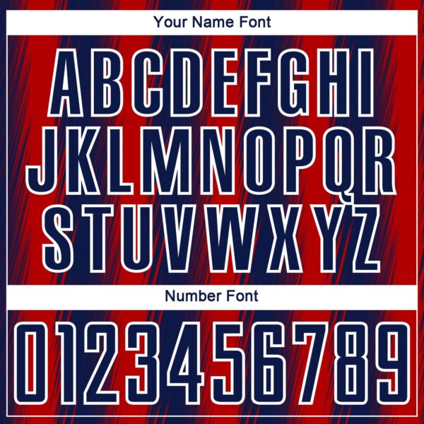 Custom Navy Red-White Vertical Brush Stroke Stripes Sublimation Soccer Uniform Jersey