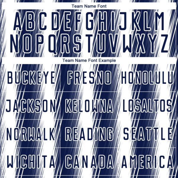 Custom Navy White Vertical Brush Stroke Stripes Sublimation Soccer Uniform Jersey