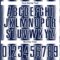 Custom Navy White Vertical Brush Stroke Stripes Sublimation Soccer Uniform Jersey
