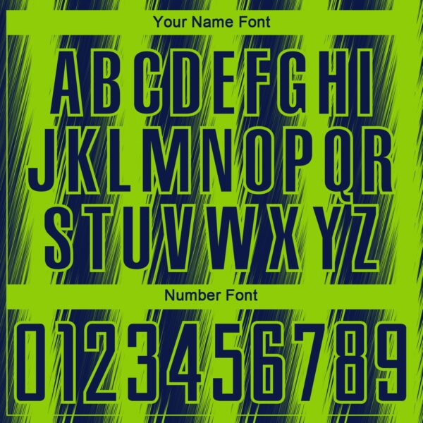 Custom Navy Neon Green Vertical Brush Stroke Stripes Sublimation Soccer Uniform Jersey