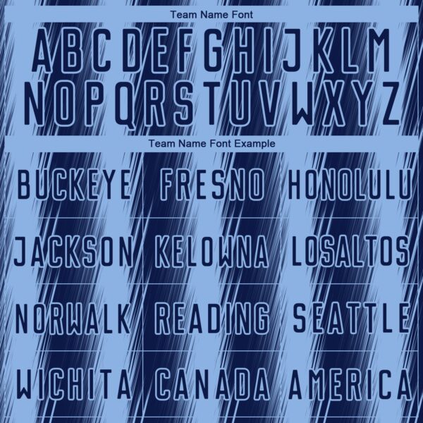 Custom Navy Light Blue Vertical Brush Stroke Stripes Sublimation Soccer Uniform Jersey