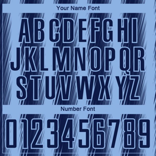 Custom Navy Light Blue Vertical Brush Stroke Stripes Sublimation Soccer Uniform Jersey