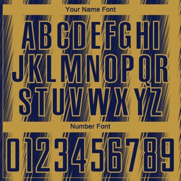 Custom Navy Old Gold Vertical Brush Stroke Stripes Sublimation Soccer Uniform Jersey