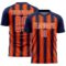 Custom Navy Orange-White Vertical Brush Stroke Stripes Sublimation Soccer Uniform Jersey