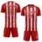 Custom Red White Vertical Brush Stroke Stripes Sublimation Soccer Uniform Jersey