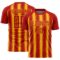Custom Red Gold Vertical Brush Stroke Stripes Sublimation Soccer Uniform Jersey