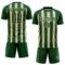 Custom Green Cream Vertical Brush Stroke Stripes Sublimation Soccer Uniform Jersey