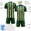 Custom Green Cream Vertical Brush Stroke Stripes Sublimation Soccer Uniform Jersey