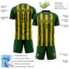 Custom Green Gold Vertical Brush Stroke Stripes Sublimation Soccer Uniform Jersey