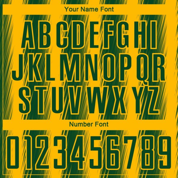 Custom Green Gold Vertical Brush Stroke Stripes Sublimation Soccer Uniform Jersey