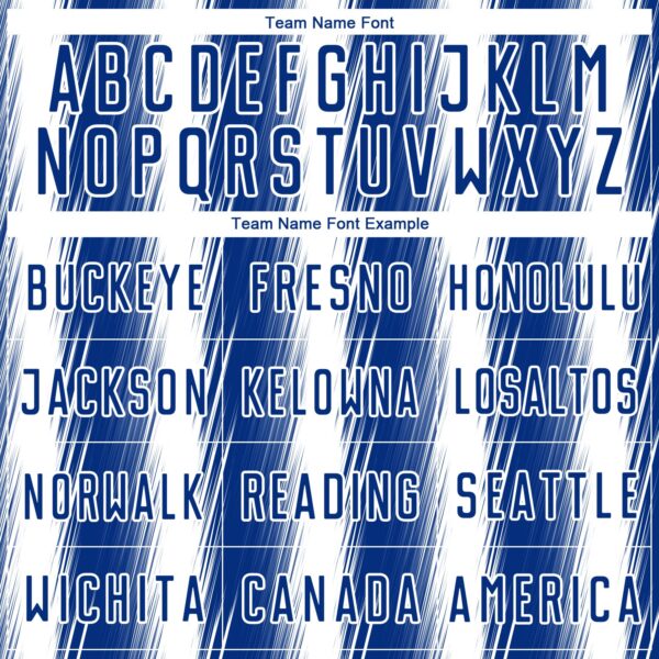 Custom Royal White Vertical Brush Stroke Stripes Sublimation Soccer Uniform Jersey