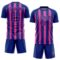Custom Royal Pink Vertical Brush Stroke Stripes Sublimation Soccer Uniform Jersey
