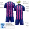 Custom Royal Pink Vertical Brush Stroke Stripes Sublimation Soccer Uniform Jersey