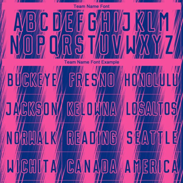 Custom Royal Pink Vertical Brush Stroke Stripes Sublimation Soccer Uniform Jersey