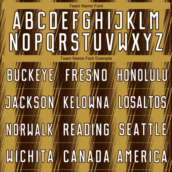 Custom Brown White-Old Gold Vertical Brush Stroke Stripes Sublimation Soccer Uniform Jersey